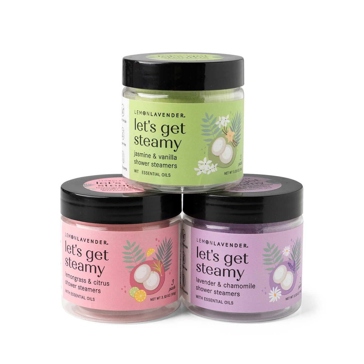 Lemon Lavender® Shower Bombs – 3 Pack Aromatherapy Steamers with Essential Oils